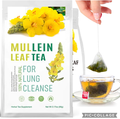 Natural Mullein Leaf Tea Lung detox tea for lung cleanse & congestion relief tea mucus relief tea , helps with sinus