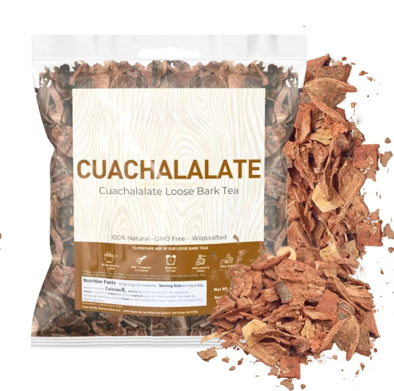 New Viral Cuachalalate Bark Herbal Tea - Juliana Adstringens - Mexican Cuachalala Tea | All-Natural Loose Leaf | Non-GMO Mexican Herbal Tea Handcrafted by Nature