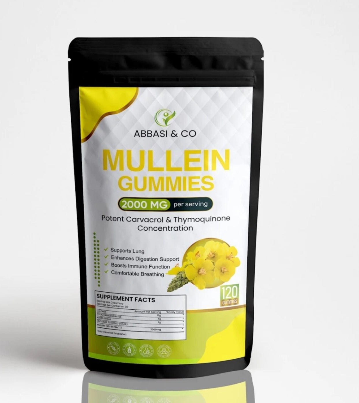 Mullein Leaf Gummies – 2000mg Herbal Formula – Daily Botanical Support – 120 Gummies