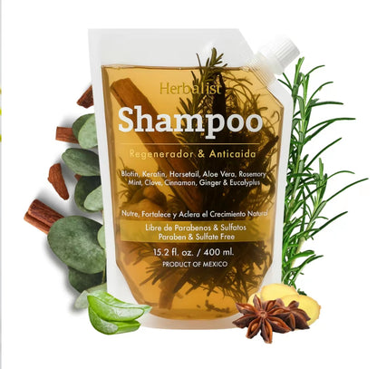 Herbalista Herbal Shampoo 400 W/ Real Pcs of Rosemary, Cinnamon, Anise, Cloves