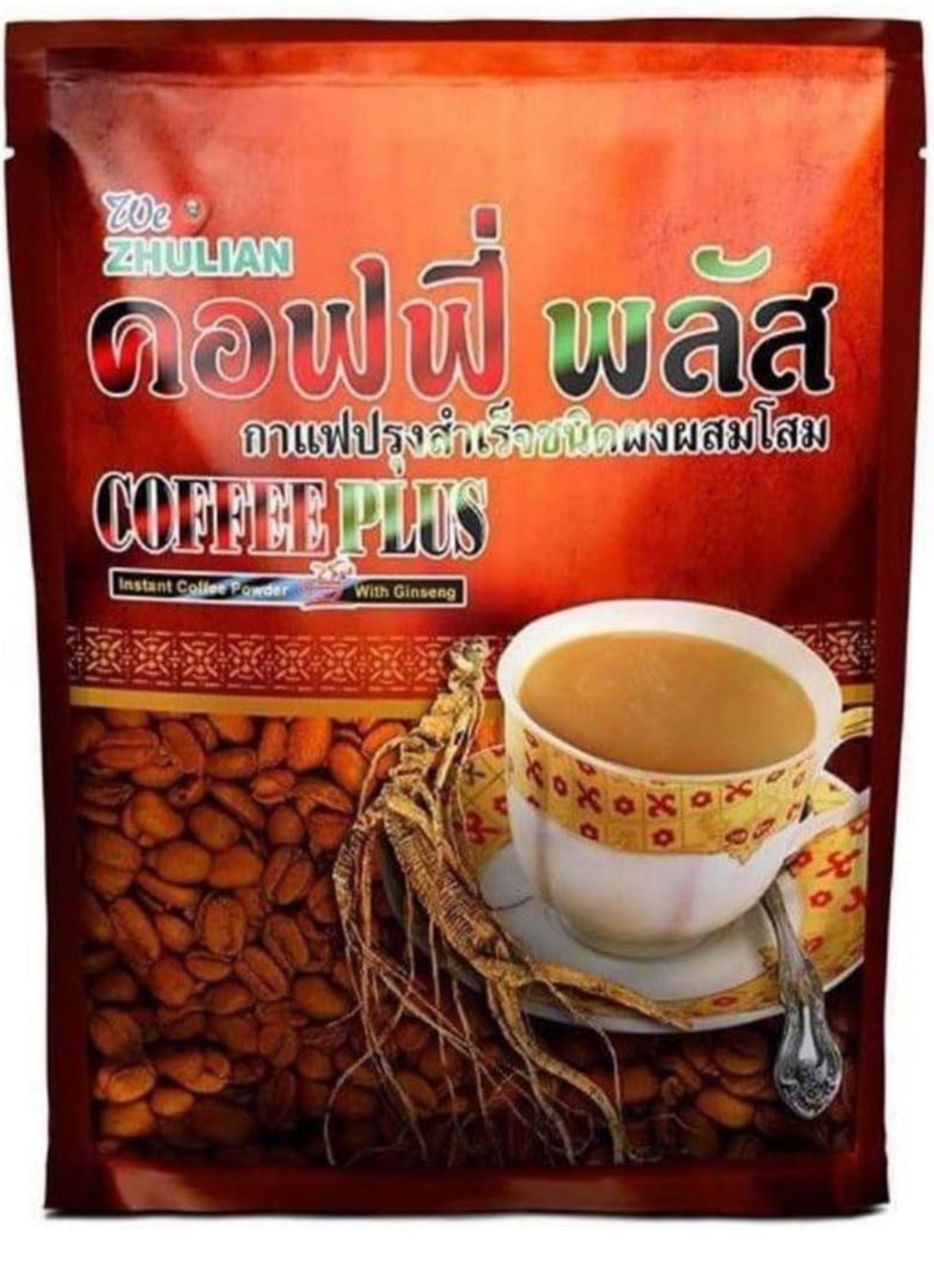 20g X 40 Sachets Zhulian Instant Coffee Plus Ginseng Healthy Coffee Form Thailand Ginseng Coffee