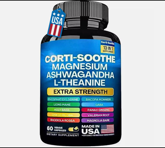 CORTI-SOOTHE Cortisol Magnesium Ashwagandha L-theanine - Relieve Stress