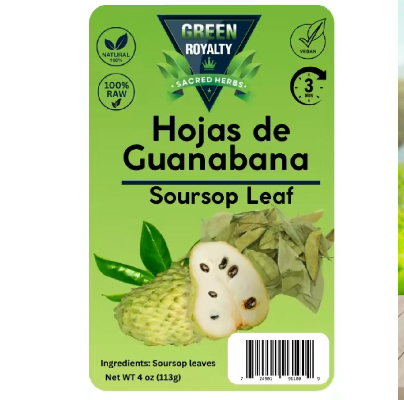 Whole Dried Graviola Soursop Leaves (4 oz 113g+ Leaves Per Bag) Hoja De Guanabana, 100% All Natural Fresh Tea From Mexico . TEA Beverage Traditional