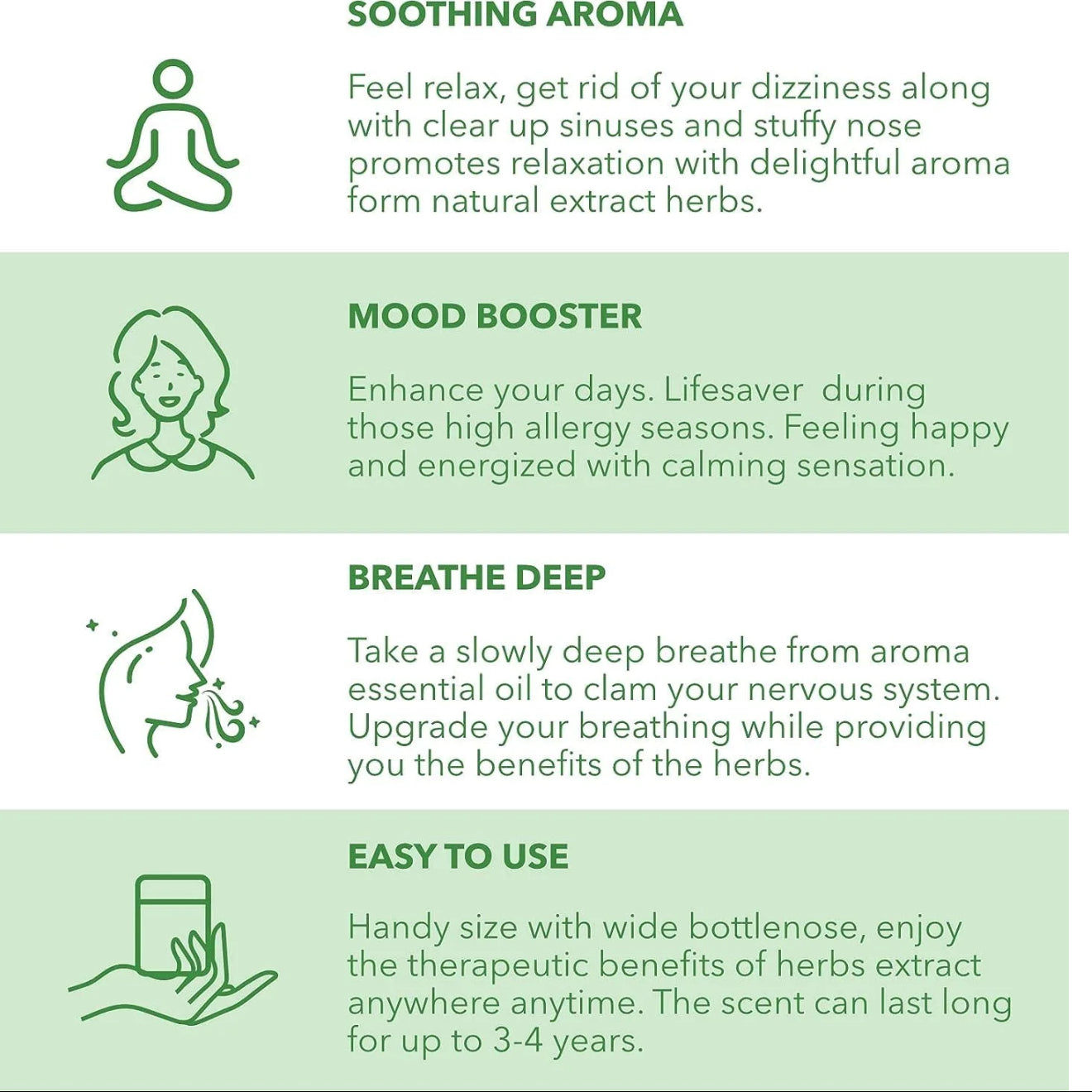 3x Hong Thai Traditional Thai Herbal Inhaler Aromatherapy Nasal Inhaler with Incense & Herbs for Mood Enhancement Relaxation