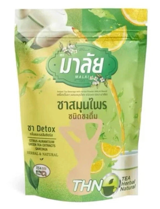 Malai Tea Detox Thai Herbal Instant Tea Detox Cleanse Colon Tea Made in Thailand  150 g Mixed herbal tea powder.