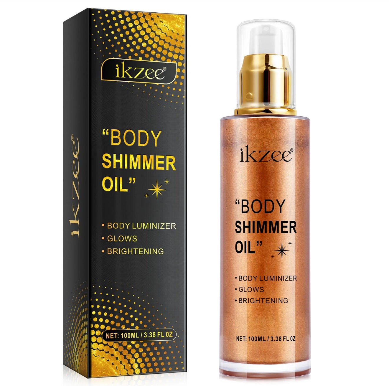 Shimmer Oil 100ml, Moisturizing Long Lasting Body Luminizer Face Brighten.