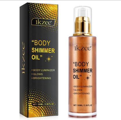 Shimmer Oil 100ml, Moisturizing Long Lasting Body Luminizer Face Brighten.
