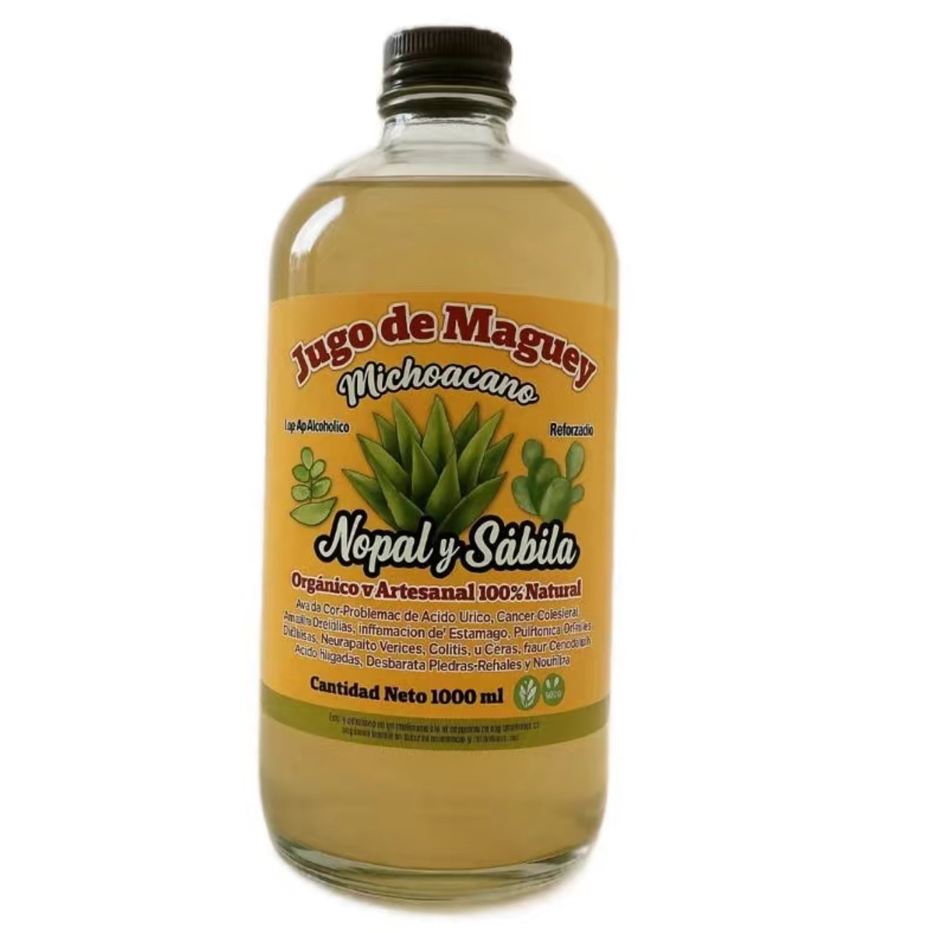 Extra Large 1,000ML Jugo De Maguey - Aloe Vera Antioxidant Healthcare Dietary Vitamin Edible Supplement