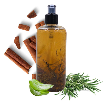 Shampoo Rosemary & Cinnamon 16.9 fl oz – Nourishes, Strengthens & Refreshes – With Real Rosemary & Cinnamon Bits – 100% Natural & Handcrafted