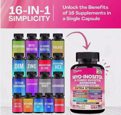 Cortisol and Myo-Inositol Supplement 13-in-1 Cortisol Balance with Ashwagandha,