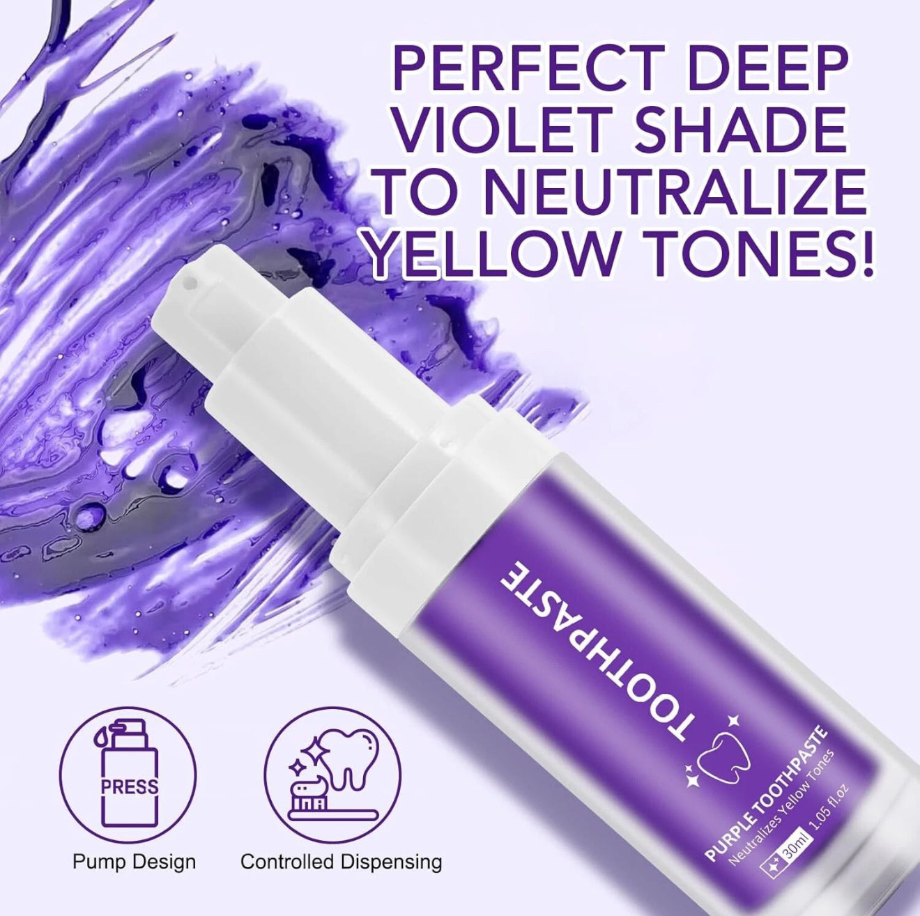 Purple Toothpaste, Teeth Whitening Colour Corrector Toothpaste for Teeth Whitening V34