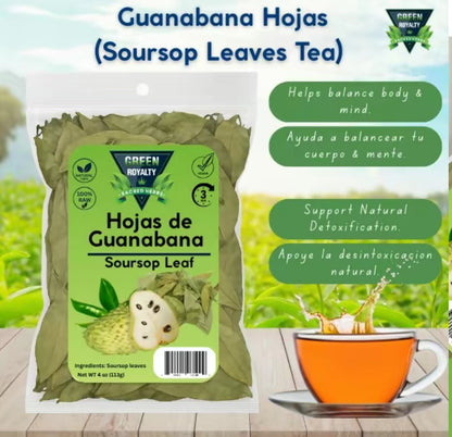 Whole Dried Graviola Soursop Leaves (4 oz 113g+ Leaves Per Bag) Hoja De Guanabana, 100% All Natural Fresh Tea From Mexico . TEA Beverage Traditional
