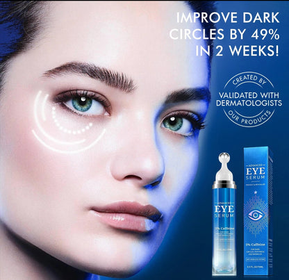 Eye Cream with 5% Caffeine Hyaluronic Acid for Puffy, Fine Lines, Dark Circles and Wrinkles, Eyelids Skin Care for Women & Men, 0.5 fl. oz