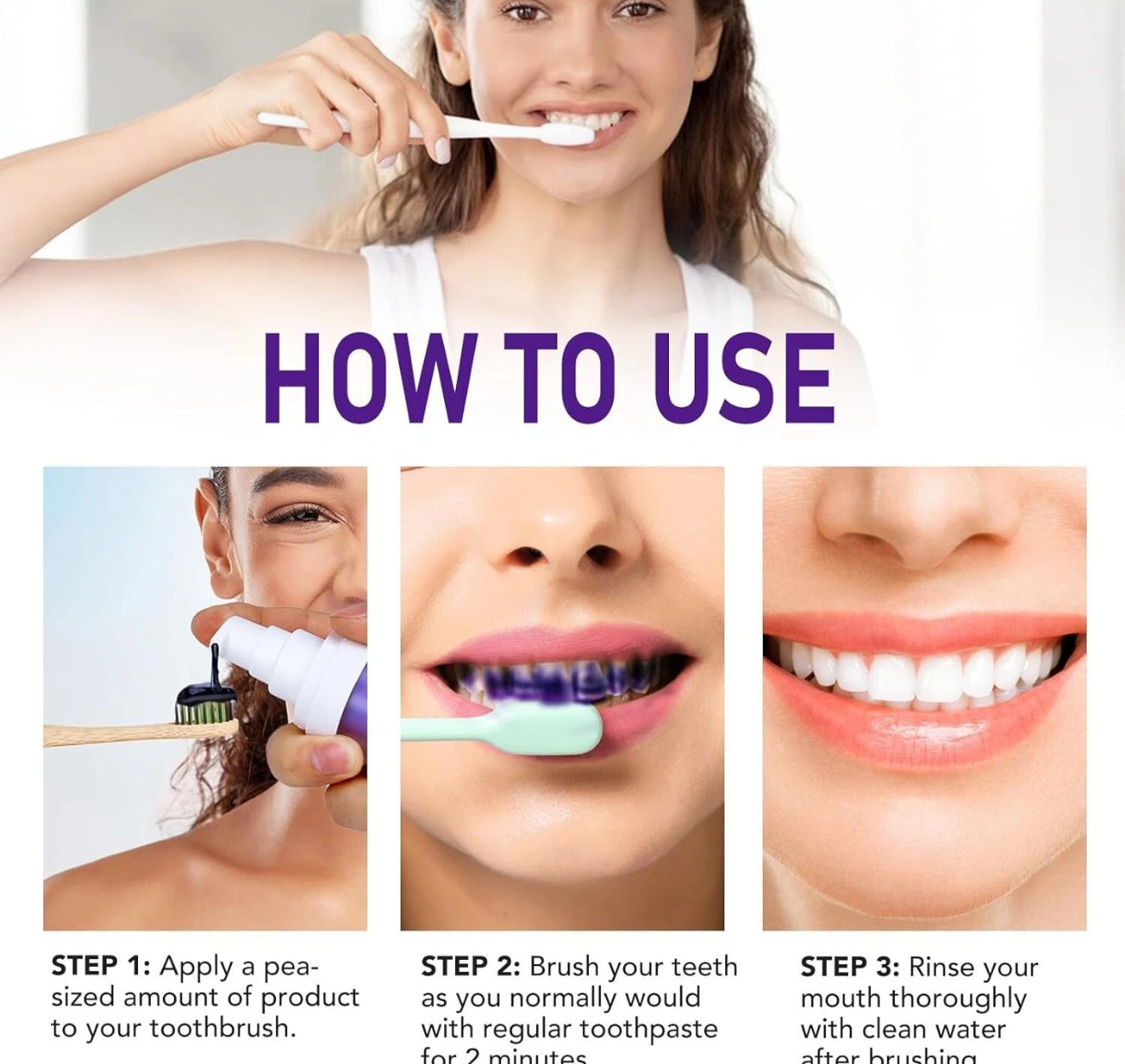 Purple Toothpaste, Teeth Whitening Colour Corrector Toothpaste for Teeth Whitening V34