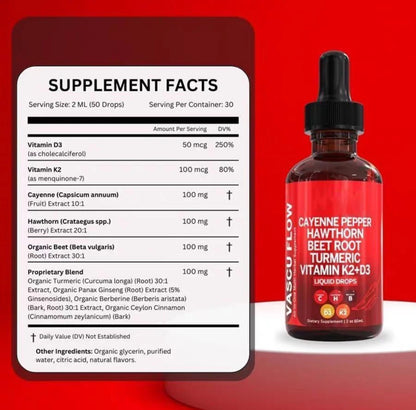 Organic Cayenne Pepper Liquid Drops with Hawthorn Berry.