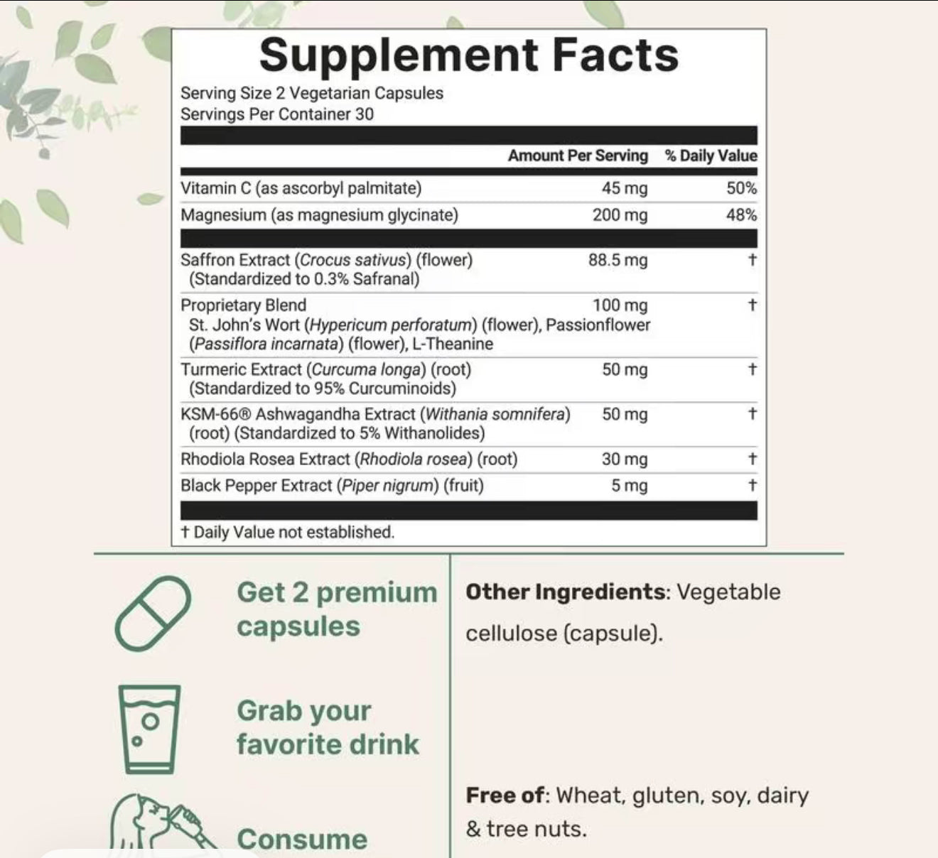 Saffron Extract Advanced Supplements 60 Veggie Capsules 10-in-1 with Saffron US