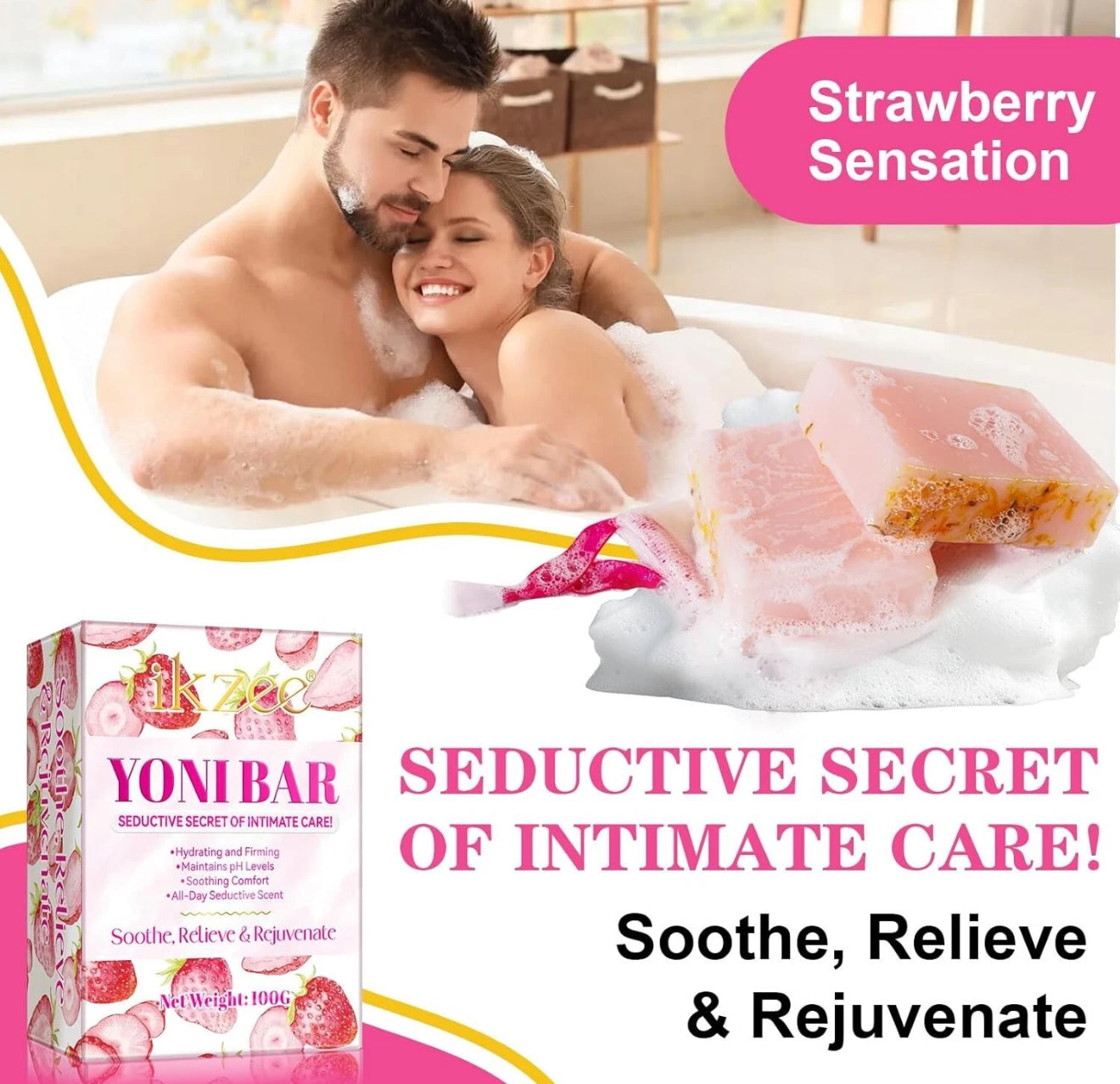 Yoni Oil and Soap Bar Set for Women, 100% Natural Feminine Intimate Deodorant.