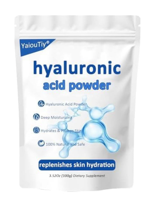 Hyaluronic Acid Powder, Hydration Elasticity Firming Skin Low Molecular Weight Organic Hyaluronic Acid Face Serum Powder
