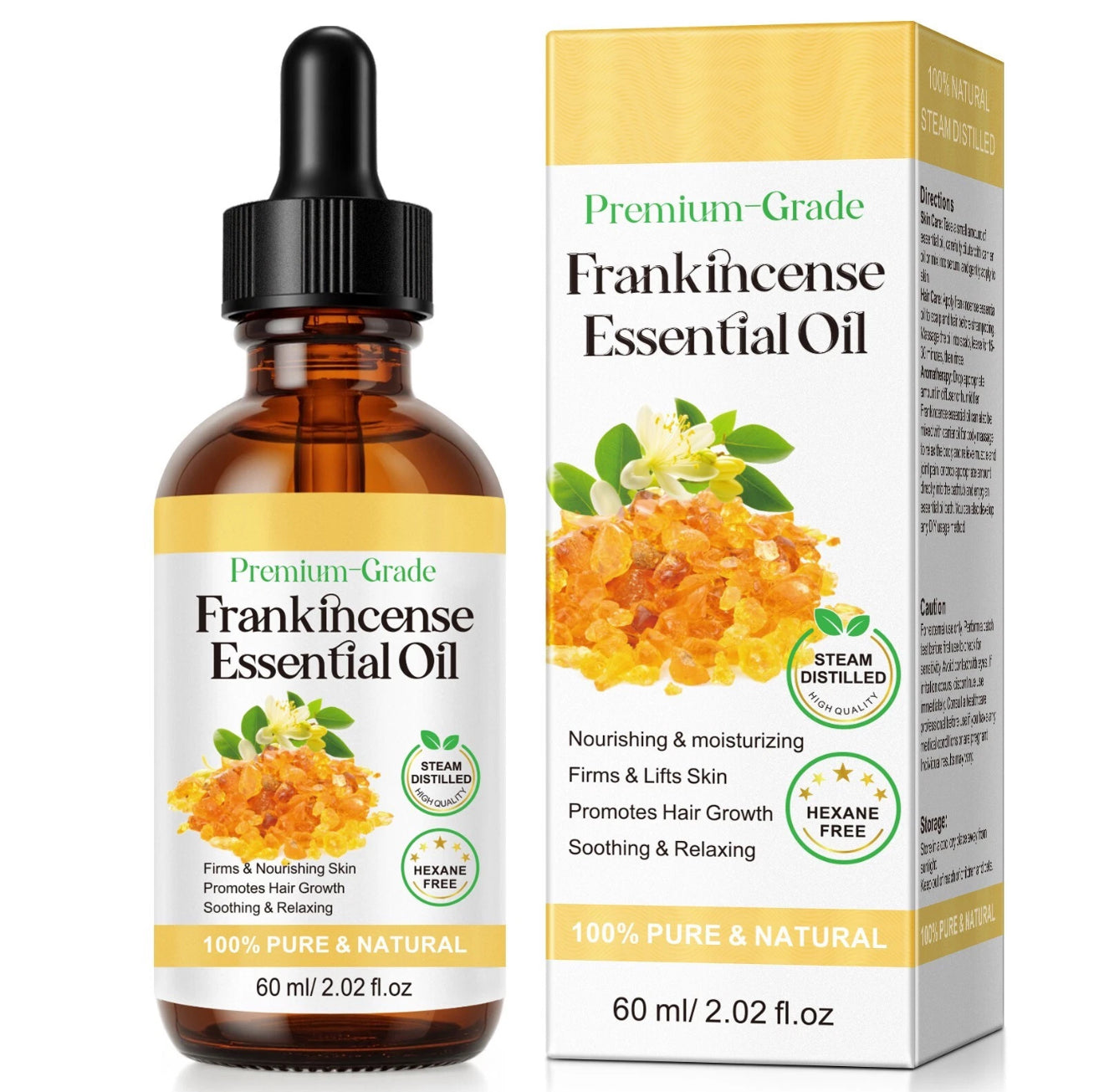 Frankincense Essential Oil 2Fl Oz, Frankincense Oil for Face, 100% Pure Natural Undiluted Essential Oils for Body Massages.