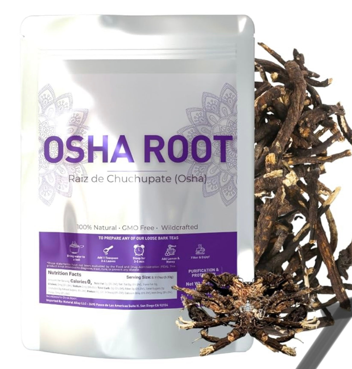Wildcrafted Osha Root 1oz - (Ligusticum Porteri) - Chuchupate Whole Root for Cleansing, Purification, Meditation, Healing, Spiritual Practices, and Wiccan Rituals & Tea.