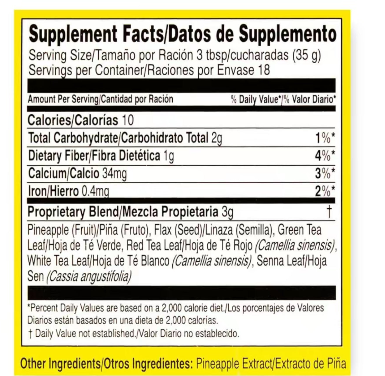 Pinalim Tea Cleansing Herbal /Te de Pinalim Mexican Version- Pineapple, Flax, Green Tea, White Tea - 30 Day Supply Natural Herbal Supple Beverage