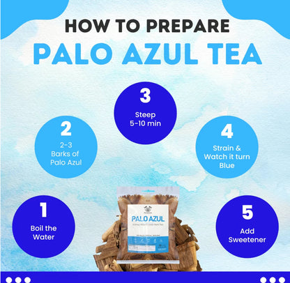 VIRAL Palo Azul  Herbal Tea | Kidneywood (Blue Stick) Te Herbal | | Wildcrafted Kidney Wood Tea | All Natural Tea, non-GMO. Imported from Mexico  8oz