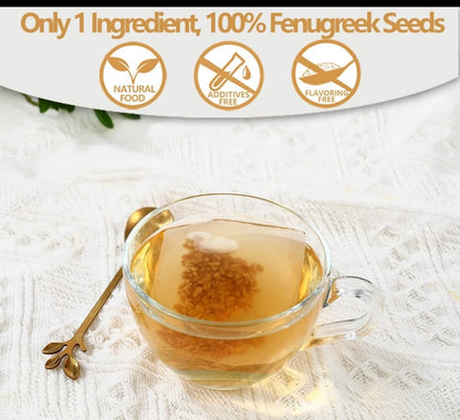 Premium 60 Fenugreek Tea Bags, Made with 100% Natural Fenugreek Methi Fenogreco Seeds, No Additives & Caffeine Free. – Premium Quality