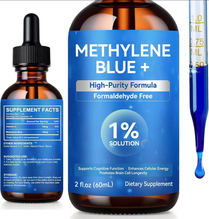 Methylene Blue Liquid Drops,Methylene Blue 1% Pharmaceutical Grade (USP). – Premium Quality