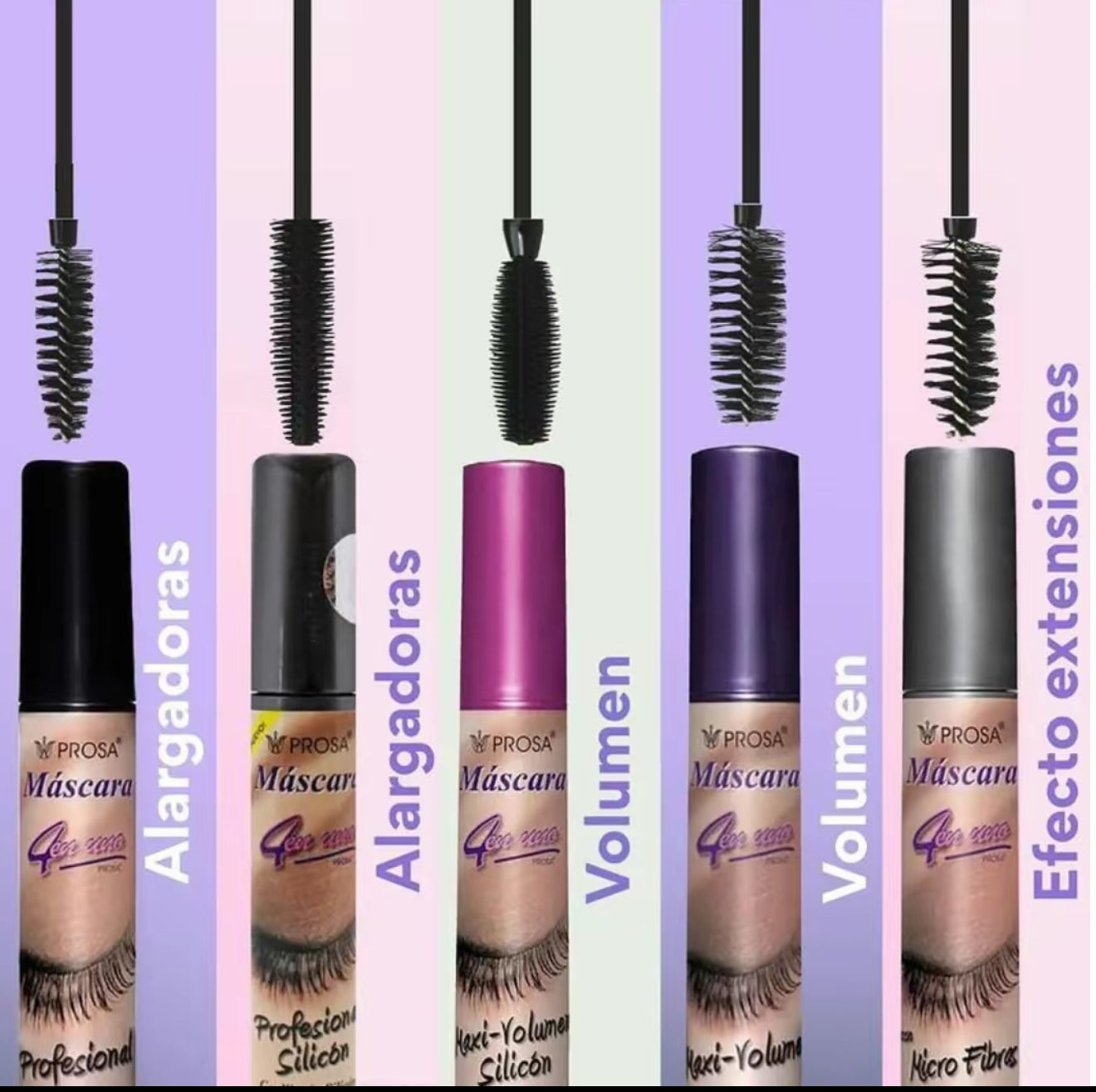 Prosa Viral 5 Pack - 4 in 1 Mascara Collection + Oil Professiona
