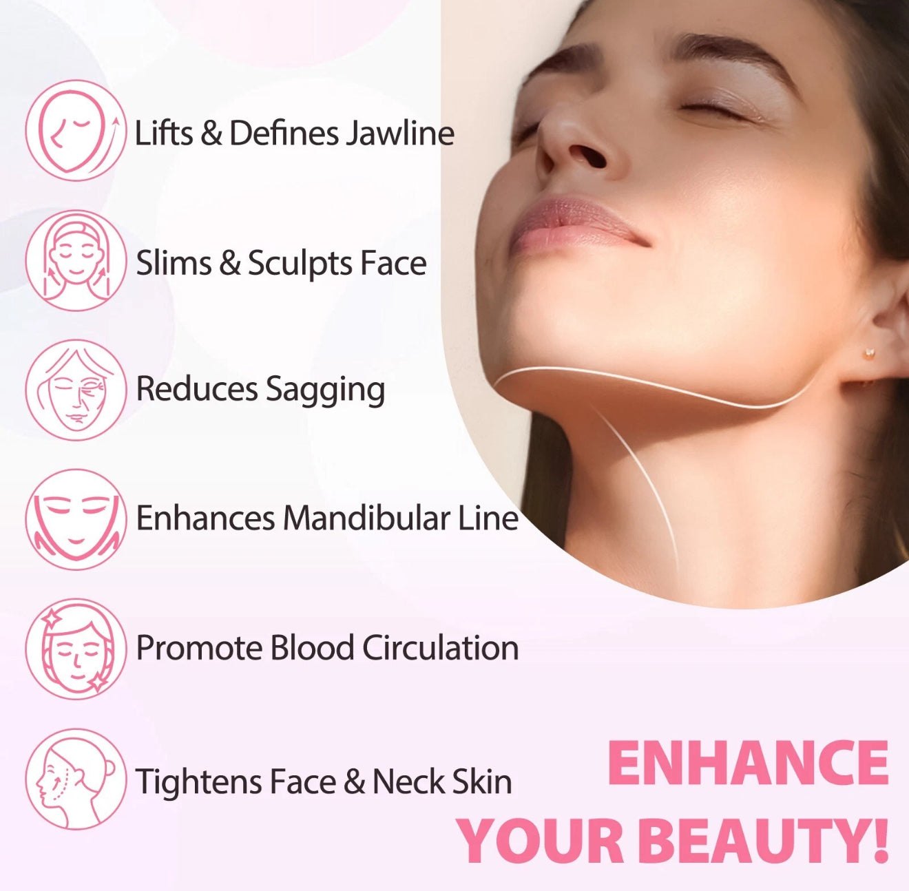 V Line Shape Face Lifting Mask, Double Chin Reducer, Chin Up Patch Lifting Mask