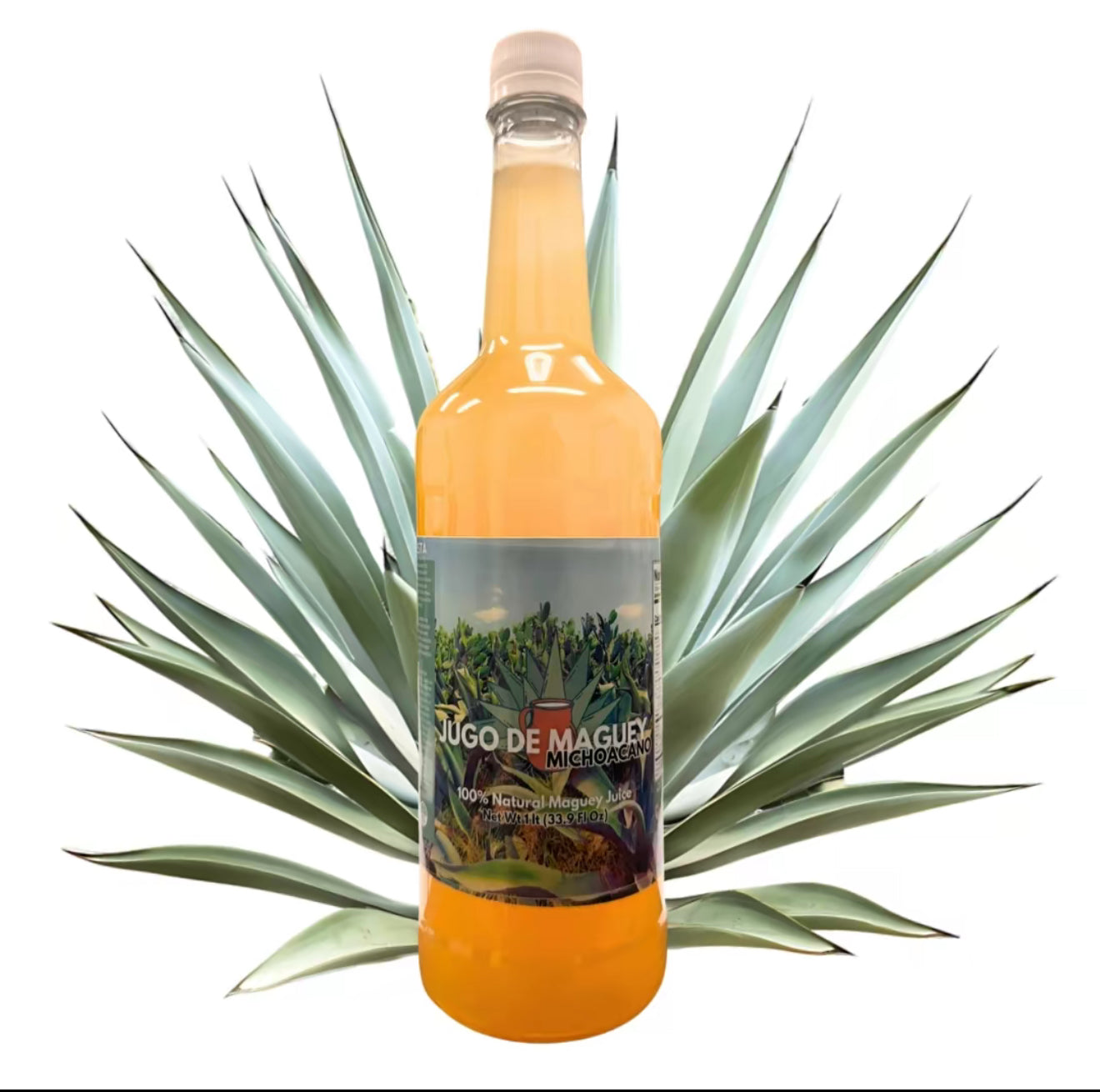 Maguey Juice - Jugo De Maguey Michoacano Tarasco de 1 litro (33.3Fl Oz) 100% Natural (Natural & Asado)
