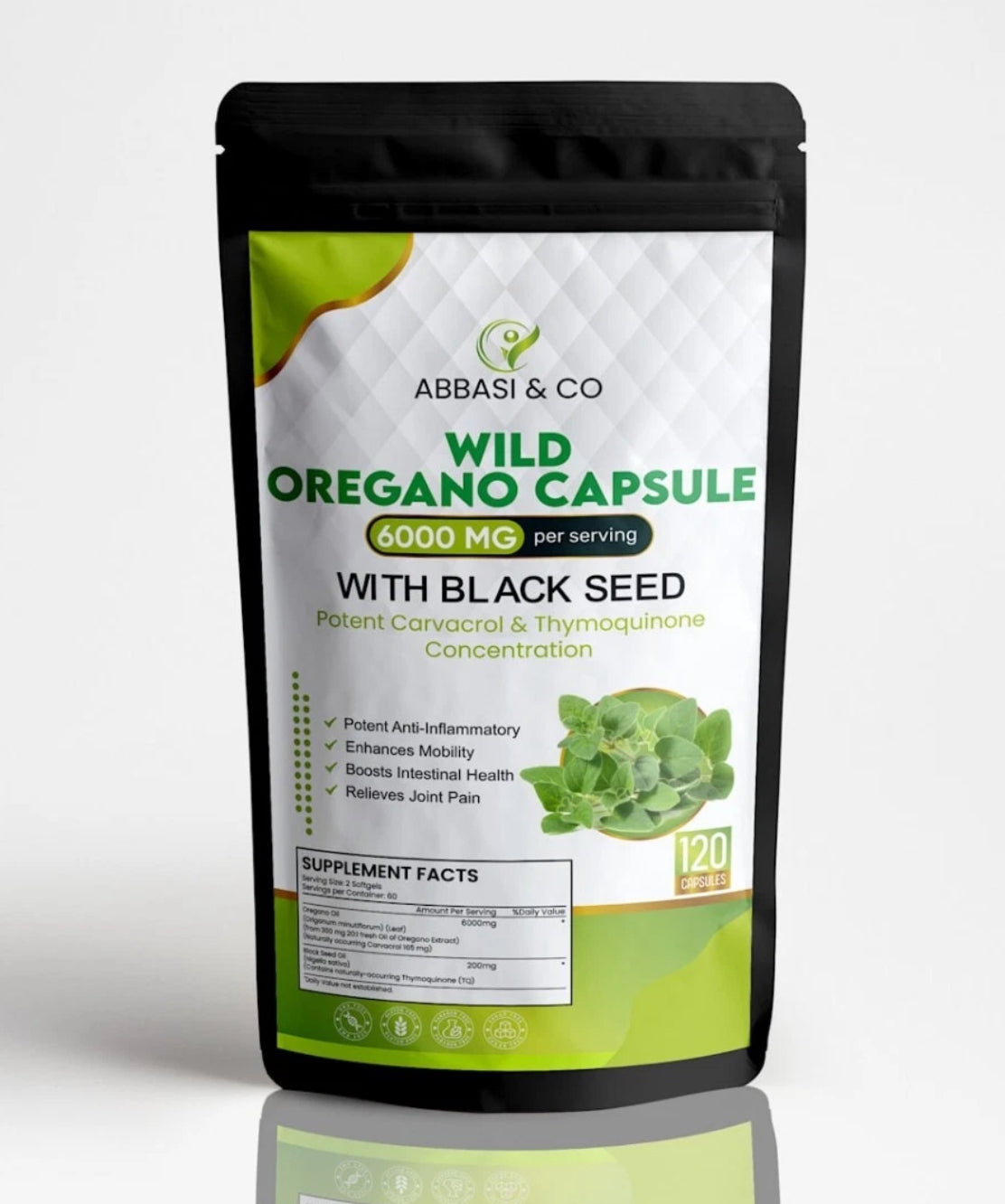 Oregano Oil Capsules, 2 in 1 - 6000mg Oil of Oregano with Black Seed Oil. – Premium Quality
