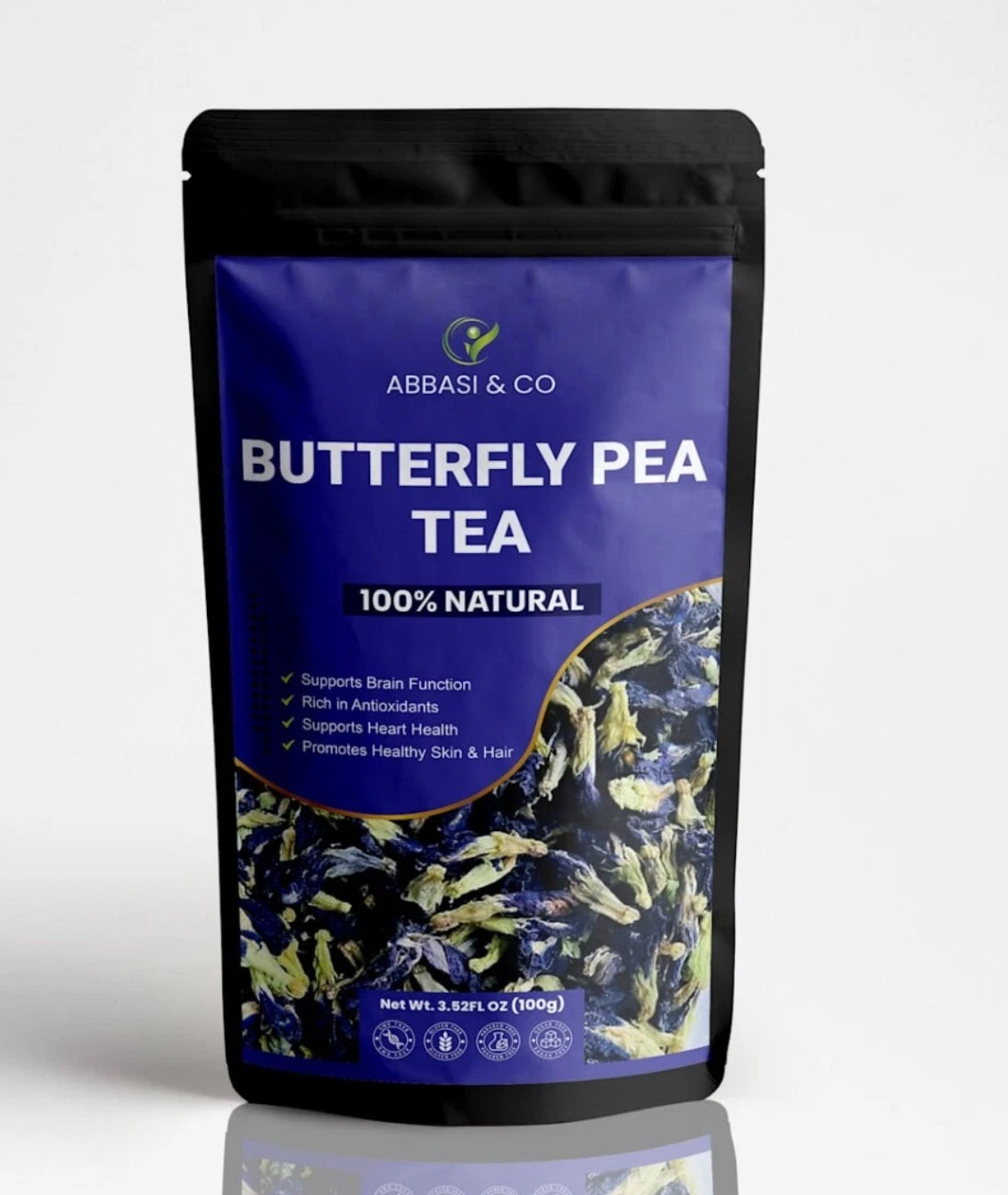 100GRAM ORGANIC USDA BUTTERFLY PEA TEA loose leaf whole petals MAKES UP TO 500 tea cups MADE IN THAILAND. – Premium Quality