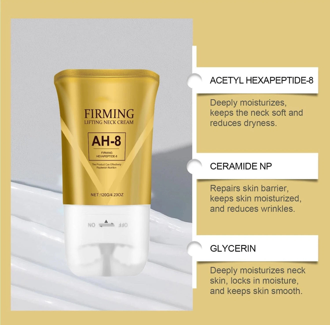 AH-8 Firming Neck Cream for Crepey Skin Body Care Comfort.