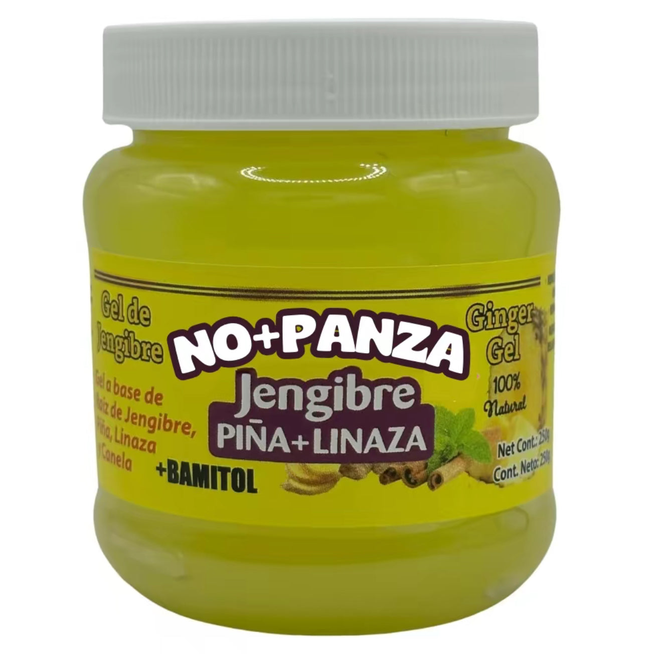 Reforzado Gel de Jengibre No+Panza - NO+PANZA Ginger Gel + Bamitol, 8.8 Ounce (Pack of 1)