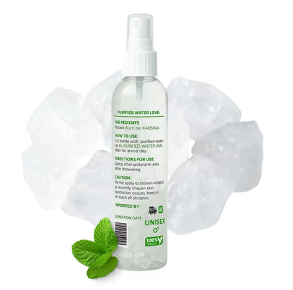 Whole Body Natural Crystal Piedra Alumbre Deodorant Spray – Refillable 80g (2.82oz) Potash Alum Mist for Women, Men & Teens – With Real Alum Stones – Aluminum-Free, Long-Lasting & Gentle