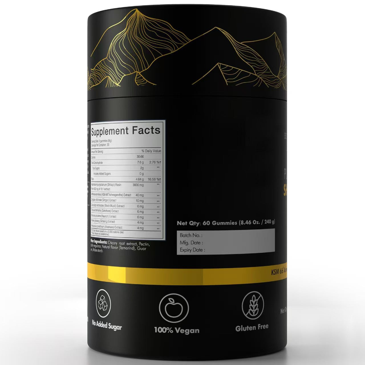 Pure Himalayan Shilajit Gummies Gold No Added Sugar I AshPure Himalayan Shilajit