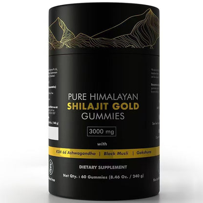 Pure Himalayan Shilajit Gummies Gold No Added Sugar I AshPure Himalayan Shilajit