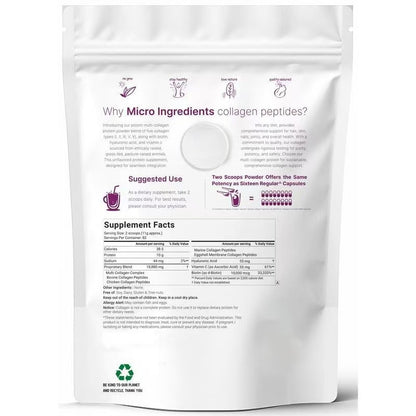 Multi Collagen Peptides Powder 1 lb Hydrolyzed Protein Peptide Type I,II,III,V,X