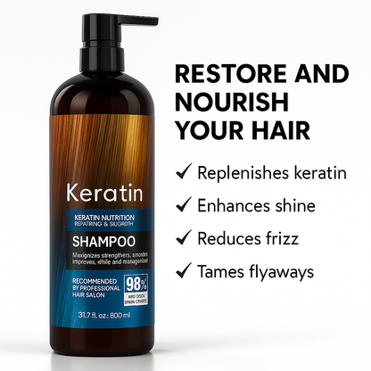 900ml X-large Premium Keratin Shampoo for Hair Straightening, Shine Hair-Nourishes Dry Hair & Controls Frizz | TMT Keratin | Sulphate free | Paraben Free | For Men and Women
