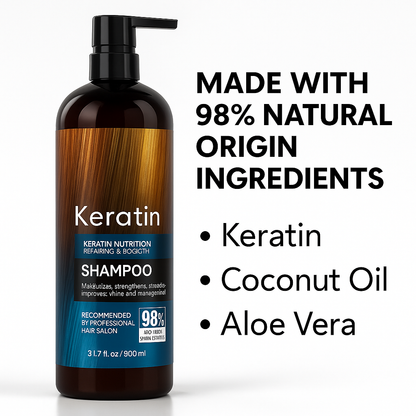 900ml X-large Premium Keratin Shampoo for Hair Straightening, Shine Hair-Nourishes Dry Hair & Controls Frizz | TMT Keratin | Sulphate free | Paraben Free | For Men and Women