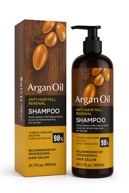 900ML Large Argan Hair Growth Shampoo - Sulfate Free - Treatment for Hair Loss, Hair Thinning shampoo & Regrowth shampoo - Men & Women - Infused with Biotin, Argan Oil, Keratin, Caffeine