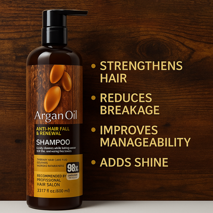 900ML Large Argan Hair Growth Shampoo - Sulfate Free - Treatment for Hair Loss, Hair Thinning shampoo & Regrowth shampoo - Men & Women - Infused with Biotin, Argan Oil, Keratin, Caffeine