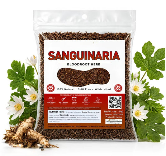 Sanguinaria Hierba Te, Blood root, Coon Root, Sanguinaria canadensis 4oz IMPORTED FROM MEXICO