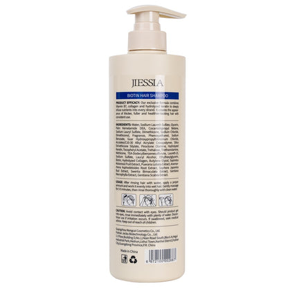 Biotin Hair Shampoo With Keratin and Collegen Enriched for Strength & Volume - 23 fl oz/680 ml - Nourishes Hair with Natural Ingredients w/ Coconut Oil, Sunflower Oil, Aloe vera n ect