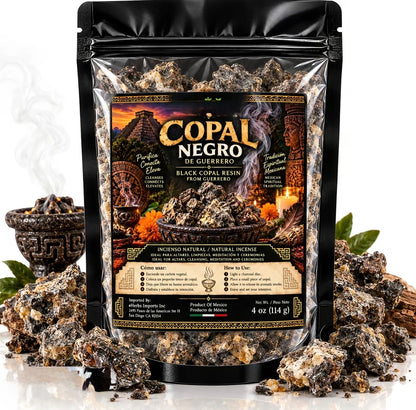 Copal Negro De Guerrero Black Copal Resin 4 oz 114 g Natural Incense IMPORTED FROM MEXICO