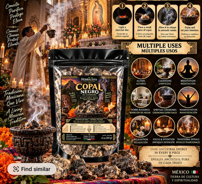 Copal Negro De Guerrero Black Copal Resin 4 oz 114 g Natural Incense IMPORTED FROM MEXICO