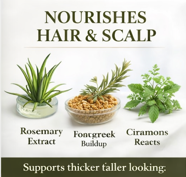 500ML Rosemary + Fenugreek Botanical Hair Growth Shampoo – Biotin, Keratin & Horsetail Extract - With Real Visible Pieces of Rosemary, Fenugreek & Cinnamon Thickening & Strengthening Formula