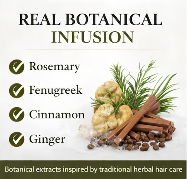 500ML Rosemary + Fenugreek Botanical Hair Growth Shampoo – Biotin, Keratin & Horsetail Extract - With Real Visible Pieces of Rosemary, Fenugreek & Cinnamon Thickening & Strengthening Formula