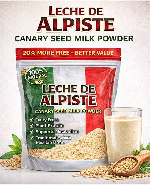 Leche de Alpiste Canary Seed Milk Powder – 16 oz (454g) Dairy Free Plant Protein Drink Mix – Traditional Mexican Alpiste Drink Powder – Vegan, Lactose Free, Smooth Energy & Metabolism Support